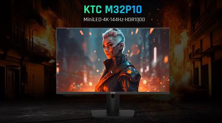 KTC M32P10 - Moniteur 4K avec écran Fat IPS, mini rétroéclairage LED et taux de rafraîchissement de 144 Hz pour un prix de 1300 dollars.