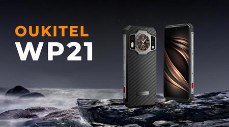 Oukitel WP21 : Smartphone antichoc avec deux écrans, batterie de 9800 mAh, protection P68/IP69K et caméra de vision nocturne