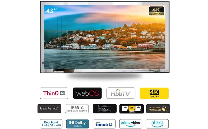 elecsung 43-inch 4K UHD miroir TV intelligent