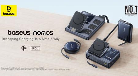 Baseus présente la nouvelle banque d'alimentation Nomos de 10 000 mAh avec charge sans fil et câble USB-C.