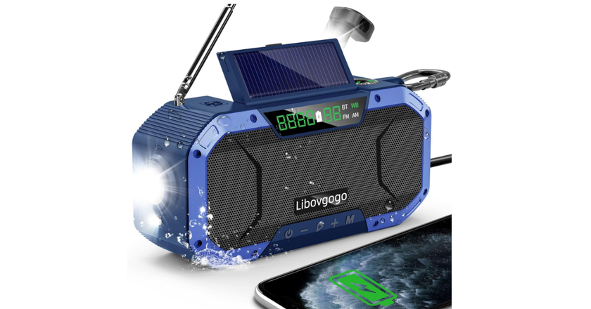 Garinosen DF-580 Radio fm d'urgence avec haut-parleur bluetooth