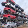 Quelques Jaguar I-Pace à la casse.