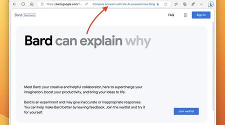 Microsoft Edge fera de la publicité pour BingAI lorsque vous utiliserez le chatbot Bard de Google