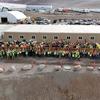 Structure métallique principale de l'usine Tesla Semi au Nevada