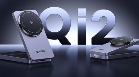UGREEN présente la station magnétique 2-en-1 MagFlow Qi2 pour les utilisateurs d'iPhone et d'AirPods.