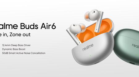 La Realme Buds Air 6 avec ANC, prise en charge LHDC, jusqu'à 40 heures d'autonomie et un prix de 39 $ a été lancée en dehors de la Chine.