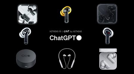 Nothing Ear (1), Nothing Ear (stick), Nothing Ear (2), CMF Neckband Pro et CMF Buds Pro ont reçu l'intégration ChatGPT.
