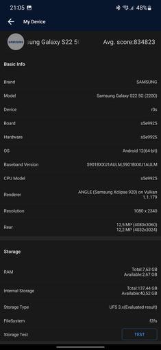 Test du Samsung Galaxy S22 et du Galaxy S22+ : produits phares universels-113