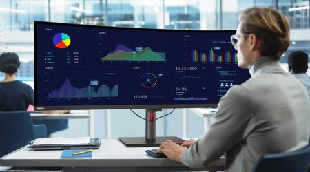 Lenovo ThinkVision P49w-30 : Un moniteur incurvé de 49 pouces avec un taux de rafraîchissement de 160 Hz et un prix de 1900 $.