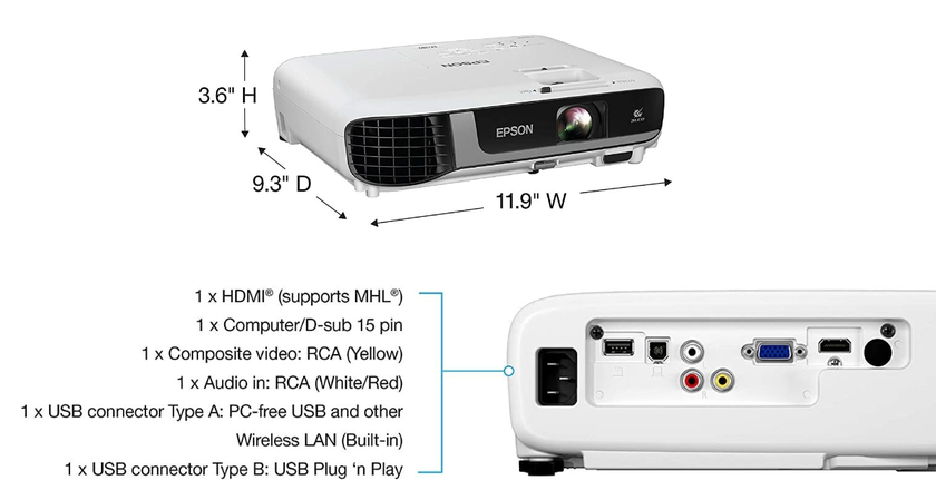 Epson EB-W51 vidéo projecteur exterieur jour