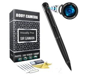 SIRGAWAIN Stylo caméra de corps 1080P