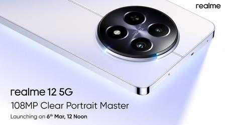 C'est officiel : le Realme 12, doté d'un appareil photo de 108 MP, sera présenté le 6 mars.