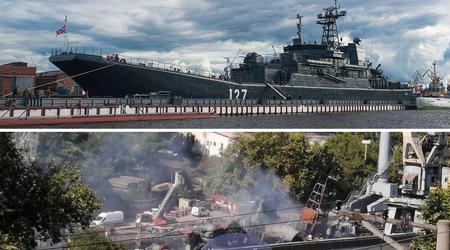 De nouvelles photos montrent les dégâts catastrophiques subis par le grand navire de débarquement russe Minsk