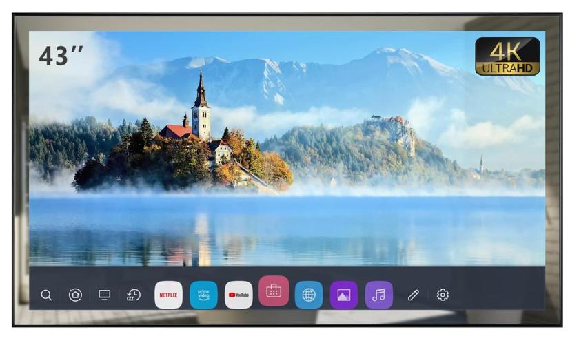elecsung 43-inch 4K UHD miroir multimédia salle de bain