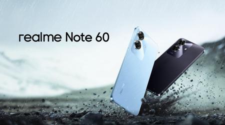 Realme Note 60 : smartphone à 90 dollars avec écran FHD+ 90Hz, protection IP64 et batterie 5000 mAh.