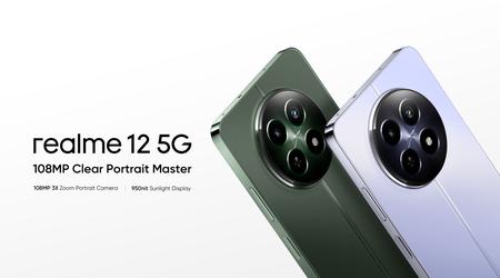 realme 12 5G : écran AMOLED 120Hz, puce MediaTek Dimensity 6100+, appareil photo 108 MP et batterie 5000 mAh au prix de 205$.