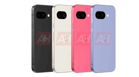 Les derniers rendus du Google Pixel 9a présentent le design dans toutes les couleurs