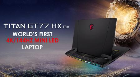 MSI Titan GT77 - ordinateur portable de jeu avec Core i9-13980HX, GeForce RTX 4090 et écran Mini LED 4K UHD 144Hz à 5299 $.