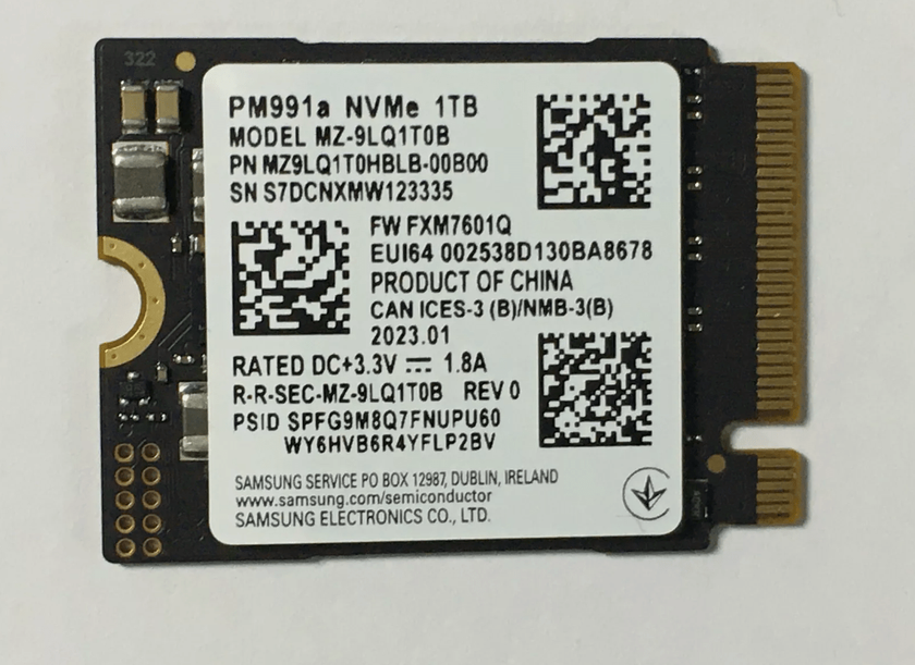 Samsung PM991a ssd pour steam deck