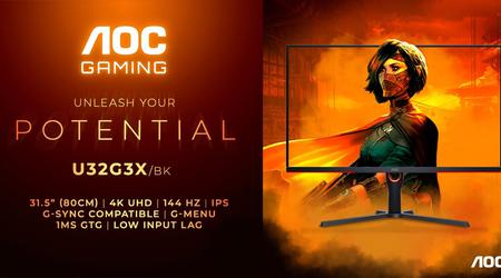 Moniteur 4K UHD, 144Hz et HDMI 2.1 à £650 - AOC Gaming U32G3X/BK annoncé