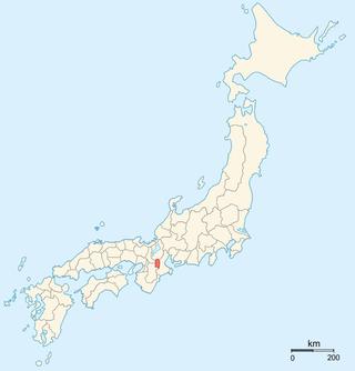 Province historique d'Iga sur la carte du Japon