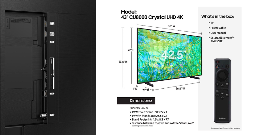 SAMSUNG 43 pouces meilleure smart tv avec navigateur internet