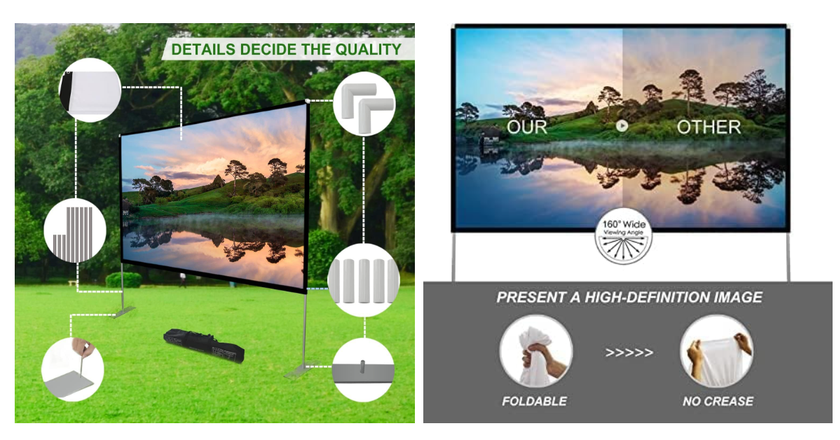 SKERELL meilleur écran pour vidéoprojecteur 4K