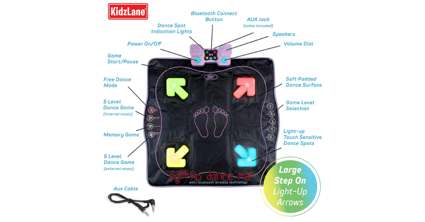 Kidzlane Electronic Dance Mat tapis de danse pour enfants