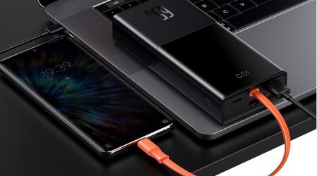 Écran numérique Baseus Elf : batterie de 20 000 mAh pour iPhone, MacBook et iPad avec câble USB-C intégré, chargeur de 65 watts et écran pour 55 $.
