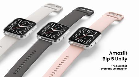 Amazfit Bip 5 Unity : écran LCD de 1,91 pouce, boîtier en acier inoxydable conforme à la norme IP68 et prise en charge de plus de 120 modes pour 59 dollars