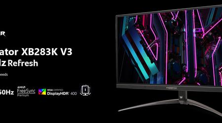 Acer Predator XB283K V3 : moniteur de jeu 4K à 150Hz pour 499