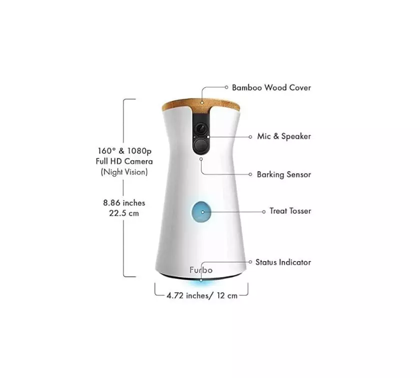 Furbo Caméra de surveillance pour chien avec récompenses