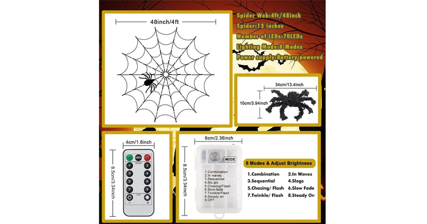 Lumières d'araignée d'Halloween meilleures lumières d'halloween