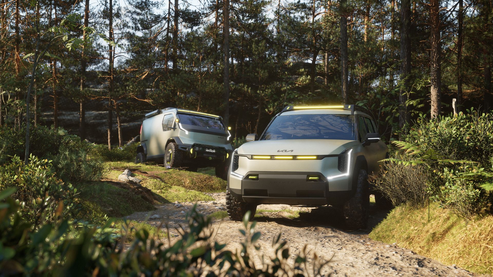 Kia présente les véhicules électriques ADVNTR et WKNDR pour les voyages tout-terrain et le camping Kia présente les véhicules électriques ADVNTR et WKNDR pour les voyages tout-terrain et le camping