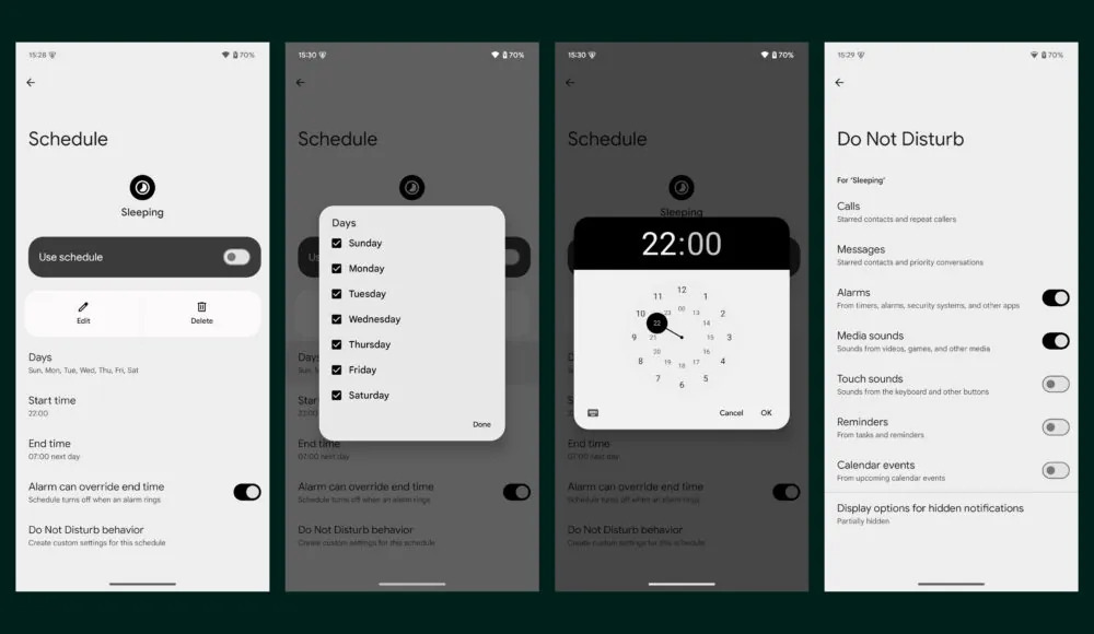 Dans Android 15, les utilisateurs pourront créer leur propre horaire pour contrôler le mode "Ne pas déranger". Dans Android 15, les utilisateurs pourront créer leur propre horaire pour contrôler le mode "Ne pas déranger".