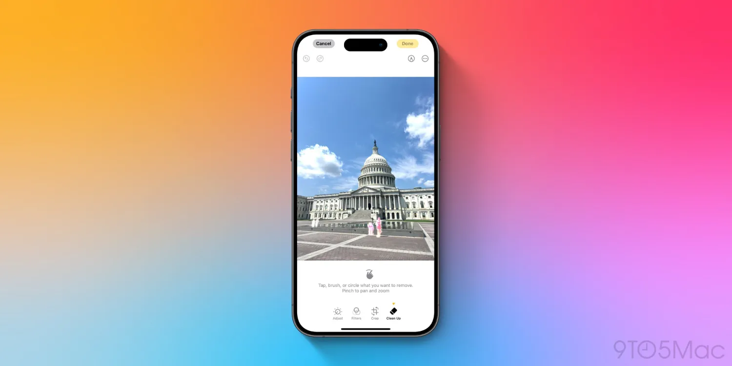 La version bêta d'iOS 18.1 inclut une fonction "Nettoyage" qui vous permet de supprimer les objets distrayants des images à l'aide de l'IA La version bêta d'iOS 18.1 inclut une fonction "Nettoyage" qui vous permet de supprimer les objets distrayants des images à l'aide de l'IA