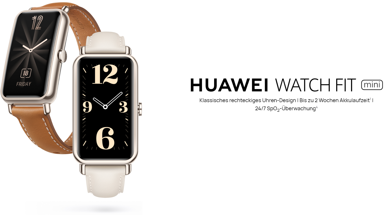 Huawei Watch Fit mini - smartwatch avec design et fonctions de bracelet pour 99 € Huawei Watch Fit mini - smartwatch avec design et fonctions de bracelet pour 99 €
