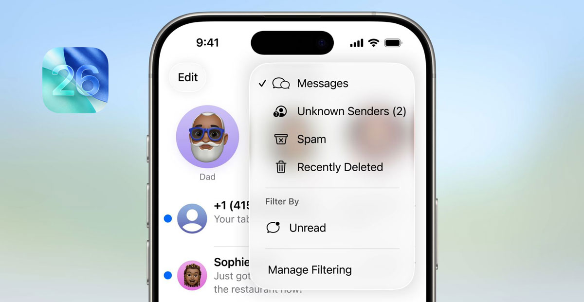 iOS26 : Protection accrue contre le spam sur iPhone