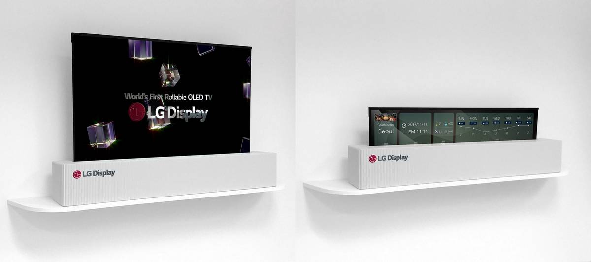 LG a présenté le premier téléviseur au monde, qui peut être roulé dans un tube LG a présenté le premier téléviseur au monde, qui peut être roulé dans un tube