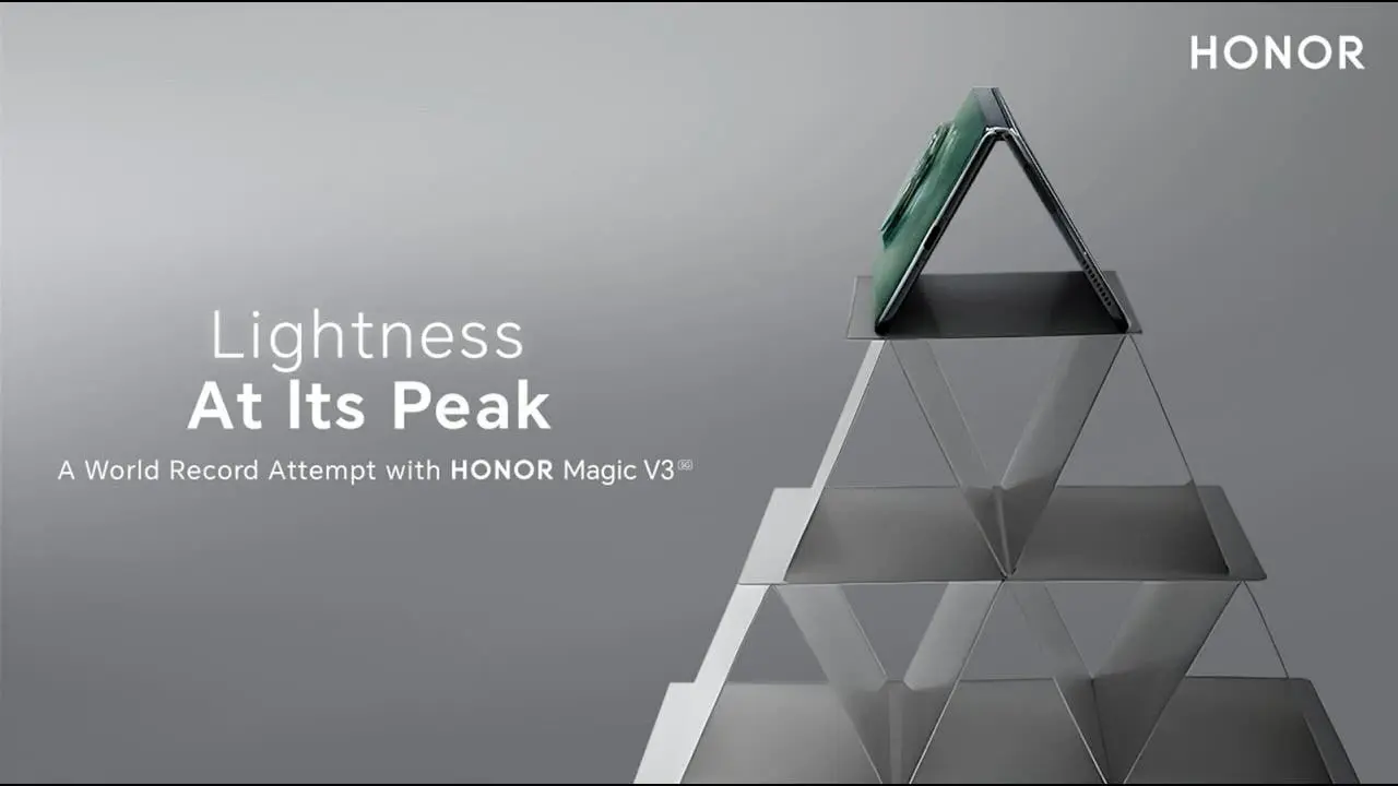 Le Honor Magic V3 est entré dans le Livre Guinness des records en se retrouvant au sommet d'un château de cartes de 54 étages. Le Honor Magic V3 est entré dans le Livre Guinness des records en se retrouvant au sommet d'un château de cartes de 54 étages.
