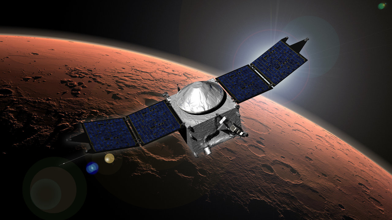 L'absence de vent solaire a fait exploser l'atmosphère de Mars et a triplé le champ magnétique induit de la planète rouge. L'absence de vent solaire a fait exploser l'atmosphère de Mars et a triplé le champ magnétique induit de la planète rouge.