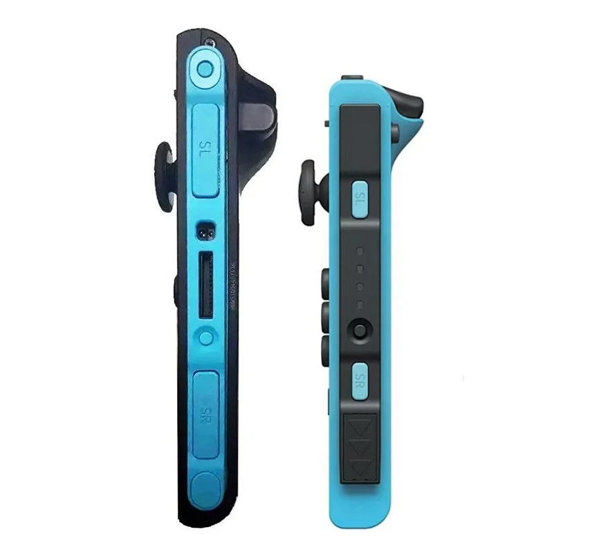 Comparaison approximative entre le nouveau Joy-Con et l'ancien modèle (à droite) Comparaison du nouveau Joy-Con et de l'ancien modèle