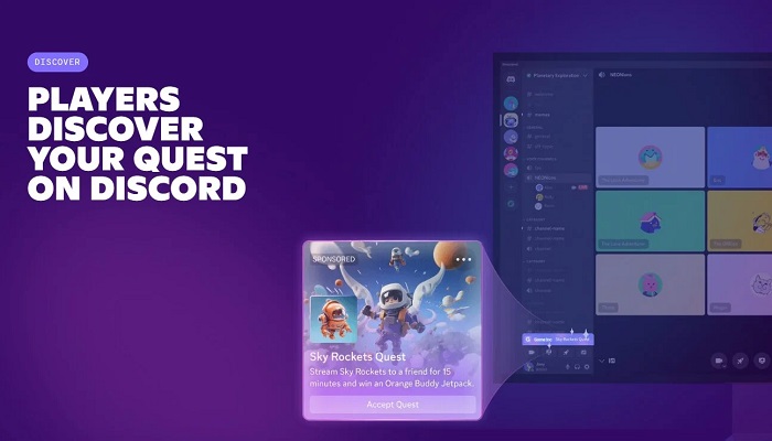 Le service Discord verra des publicités cette semaine, avec l'introduction d'une option "quête sponsorisée".-2 Le service Discord verra des publicités cette semaine, avec l'introduction d'une option "quête sponsorisée".-2