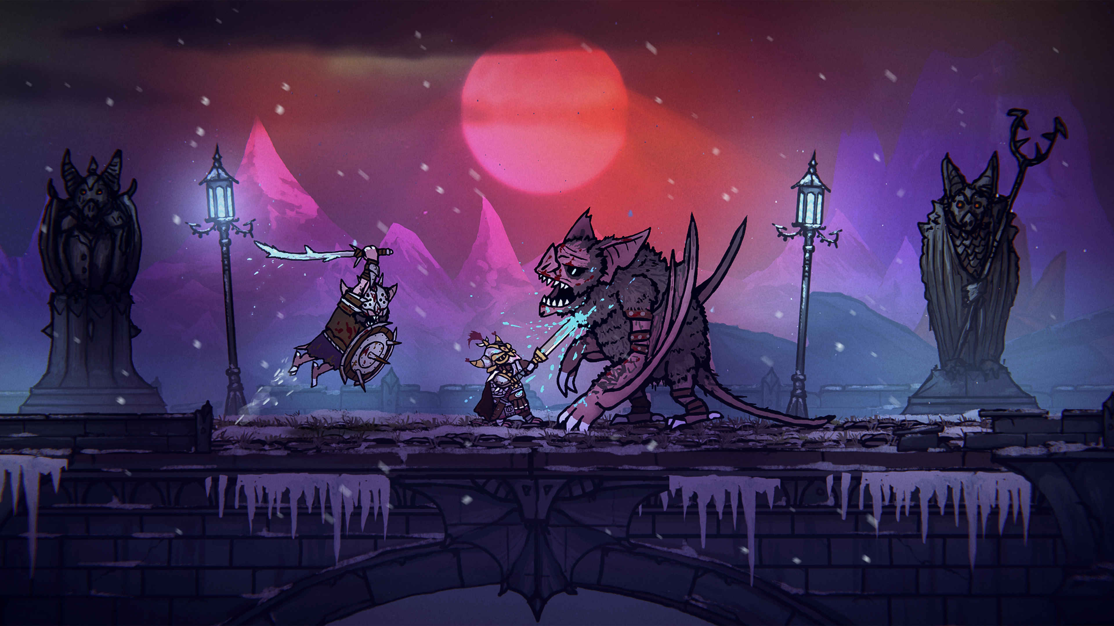 Combat avec une chauve-souris dans Tails of Iron 2 Combat avec une chauve-souris dans Tails of Iron 2