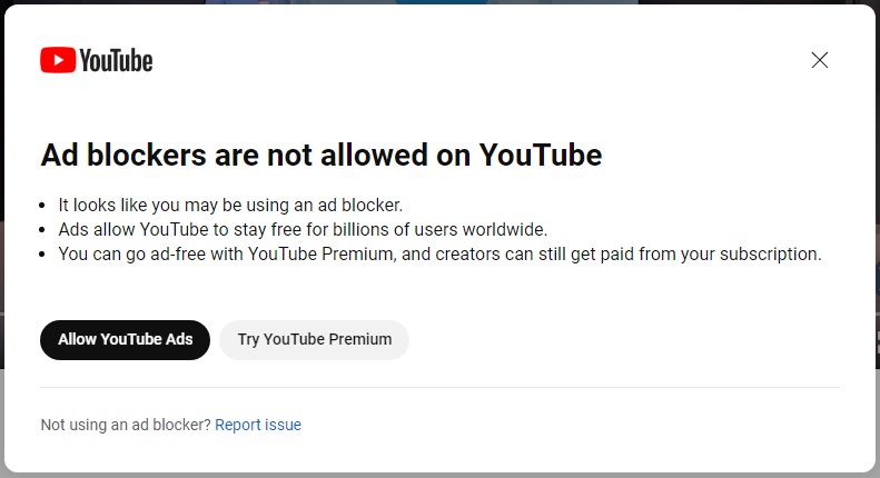 YouTube teste des solutions de contournement des bloqueurs de publicité. Les utilisateurs devront peut-être souscrire un abonnement payant pour leur propre confort.-2 YouTube teste des solutions de contournement des bloqueurs de publicité. Les utilisateurs devront peut-être souscrire un abonnement payant pour leur propre confort.-2