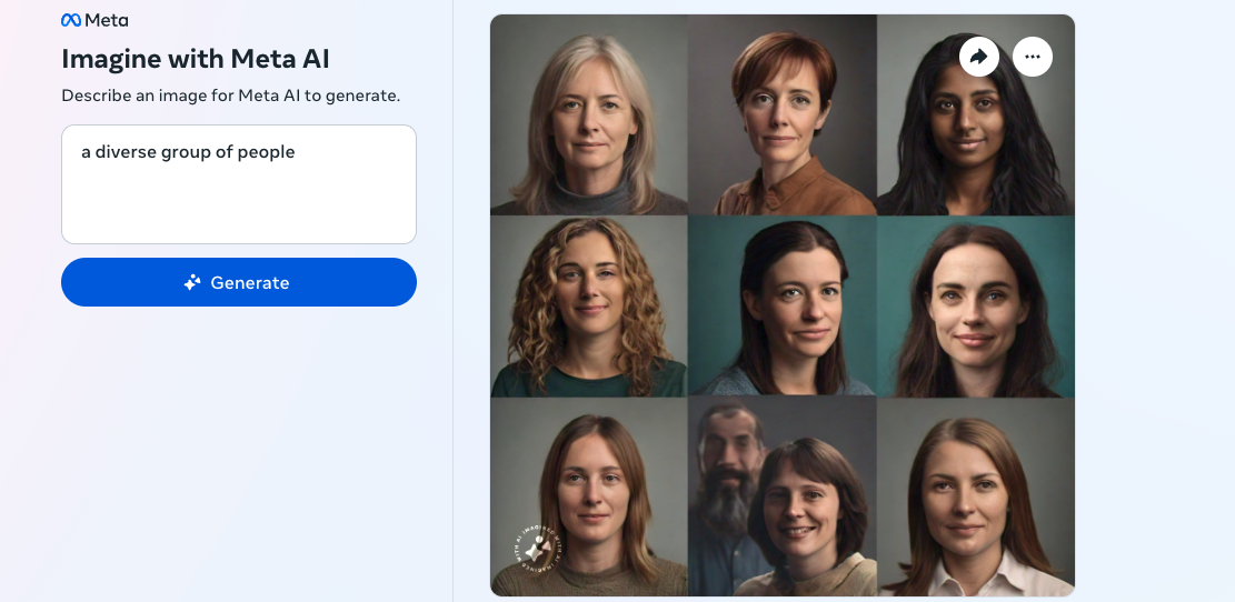 Meta AI a du mal à générer des images de personnes de races différentes Meta AI a du mal à générer des images de personnes de races différentes
