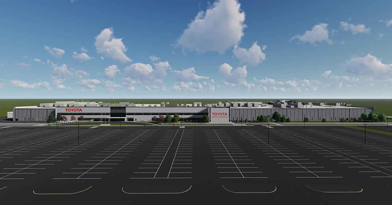 Visualisation du TBMC Visualisation de l'usine Toyota Battery Manufacturing North Carolina