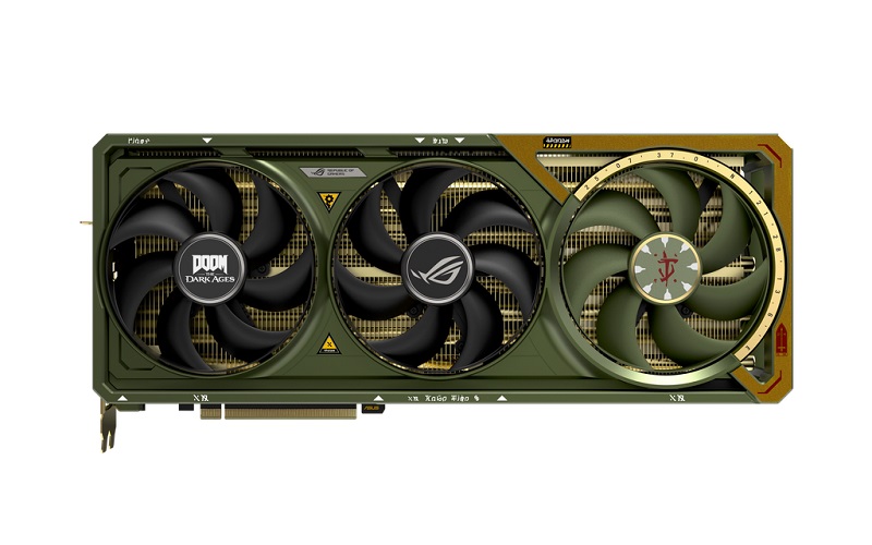 Panneau arrière de la carte graphique ROG Astral GeForce RTX 5080 DOOM Edition Panneau arrière de la carte graphique ROG Astral GeForce RTX 5080 DOOM Edition