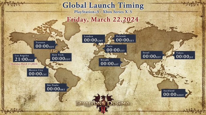 Capcom a révélé l'heure exacte et la date de sortie de Dragon's Dogma 2 dans différentes parties du monde.-3 Capcom a révélé l'heure exacte et la date de sortie de Dragon's Dogma 2 dans différentes parties du monde.-3