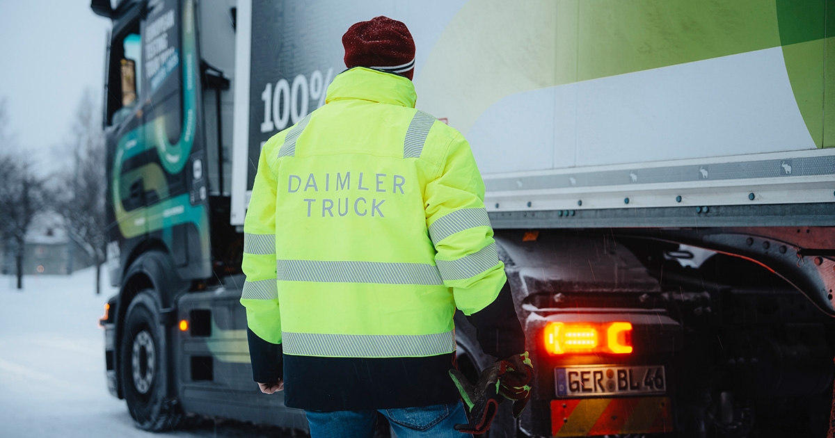 Tournée européenne de l'eActros 600 sur les routes d'hiver. Photo : Daimler Truck : Daimler Truck